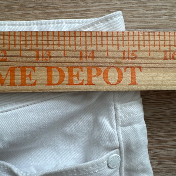 PAIGE White Denim Cuff Hem Bermuda Shorts Women's Size 28 - Picture 5 of 8